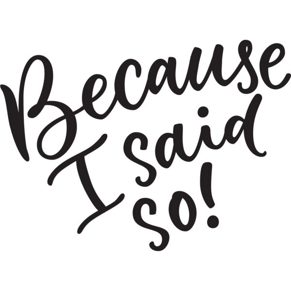 Because I Said So Thumbnail